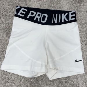 white nike pros